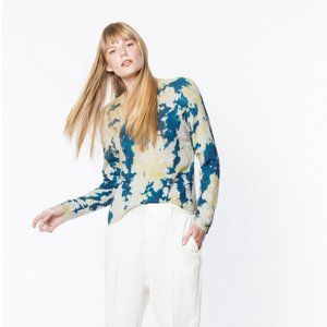 Zadig & Voltaire Blue White Lili Tie Dyed Wool Cashmere Sweater Size Large